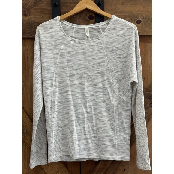 Lululemon Women's Sz 6 Gray Space Dye Set to Sweat  Long Sleeve Top Running - Picture 1 of 4